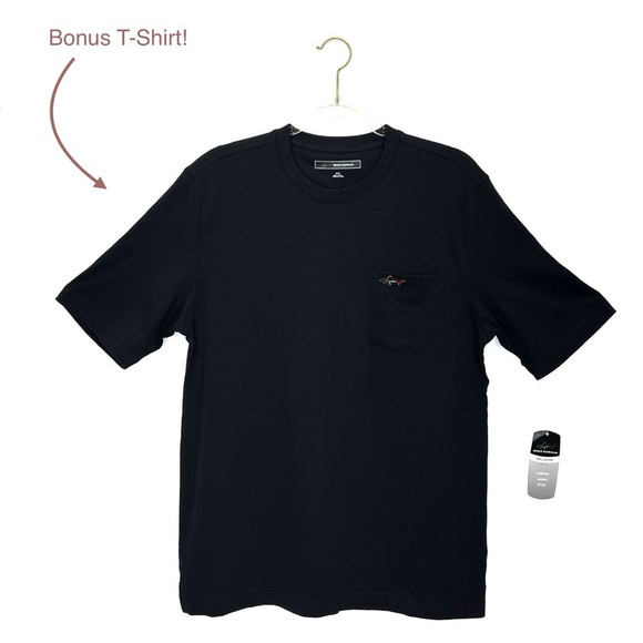 Greg Norman 1/4-Zip Cotton Sweatshirt + T-Shirt Men’s Size Medium Black New NWT - Picture 5 of 8